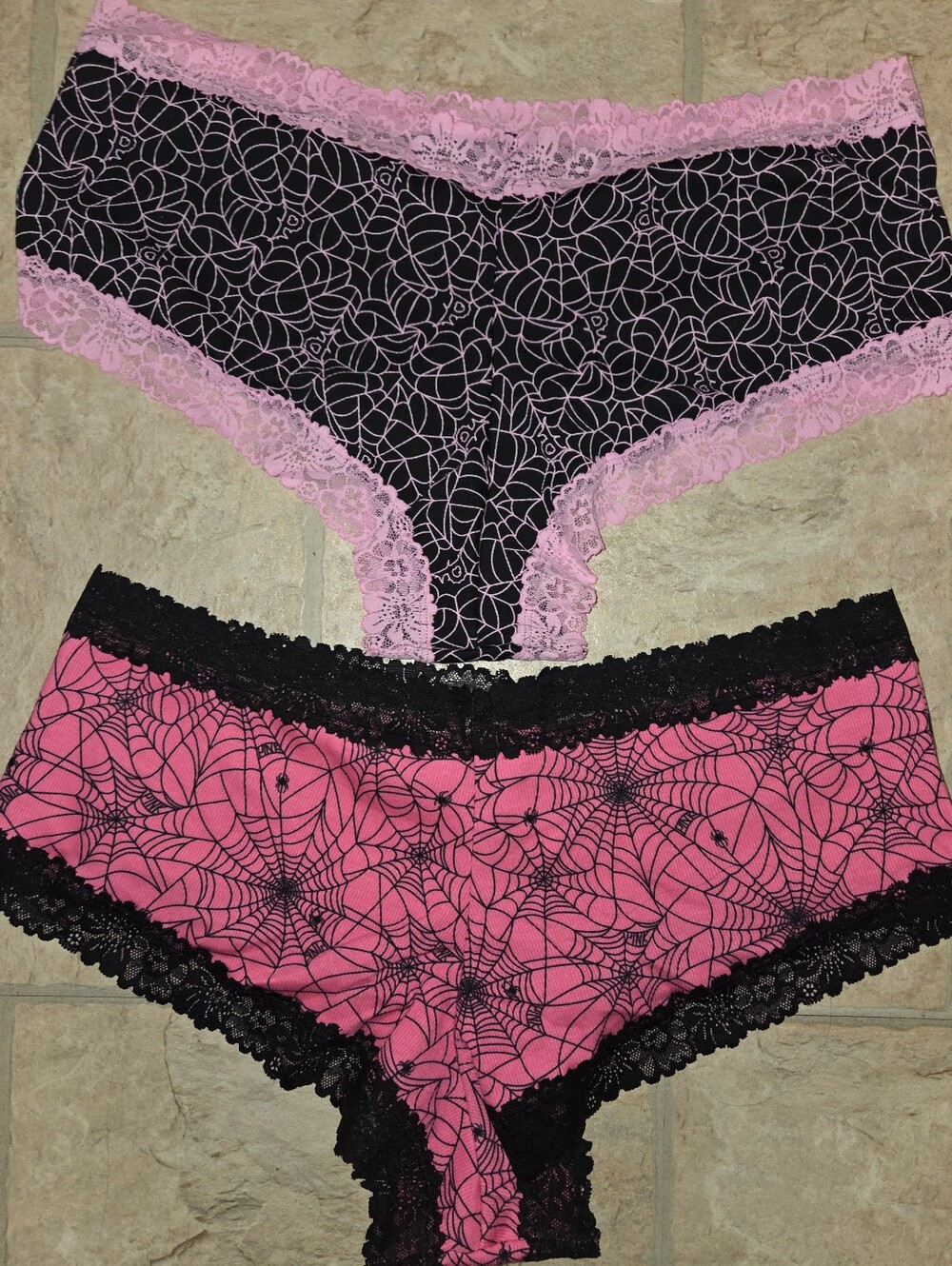 Victoria's Secret PINK 2pc Halloween Spiderweb Cheeky Panties Size XXL, NWT